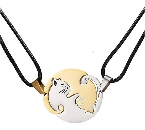 Collar Yin Yang Gatitos Perro Para Compartir Parejas Amistad