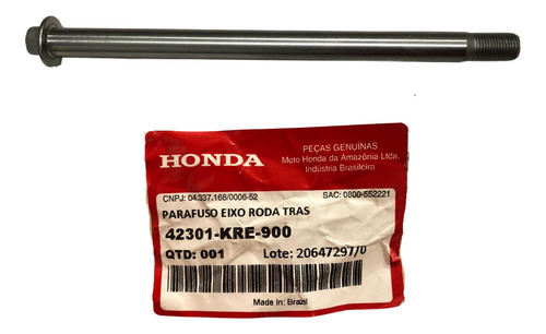 Parafuso Eixo Roda Traseira Bros 125/150/160 Original Honda