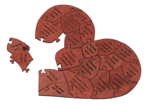 / Puzzle De Madera Con Forma De Corazón Para Guardar