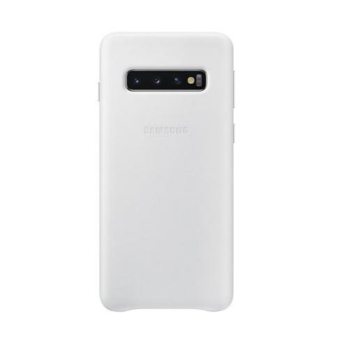 Capa Protetora De Couro Samsung S10 Plus Branca