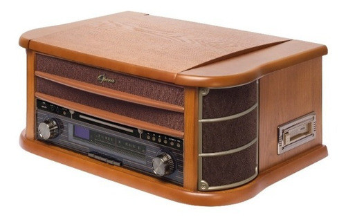 Toca Discos Vitrola Opera Bluetooth Gravação K7 Raveo