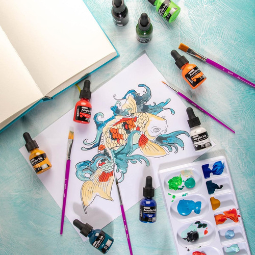 Pintura Acrilica Resistente Al Agua De 20 Ml Multicolor 6 Pz