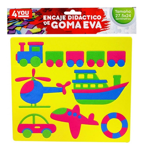 Placa Goma Eva Transportes Infantiles Divertido Encastre
