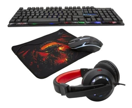 Kit De Teclado Mouse Gamer Monster Games Crew Insertion 4in1