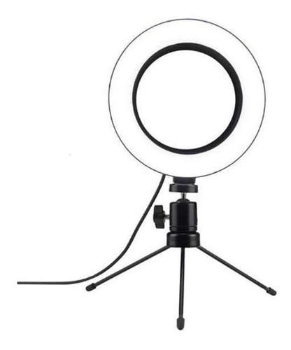 Ring Light De Mesa Iluminador Led Mini Tripé Anel 16cm Usb