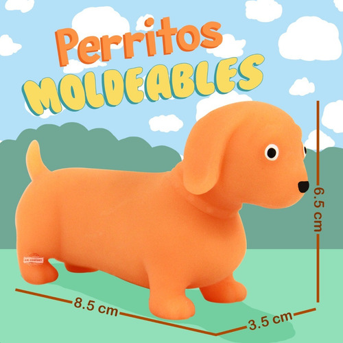 Imagen 2 de 9 de Set 3 Pcs Perrito Squishy Arena Antiestres Moldeable Ptq-011