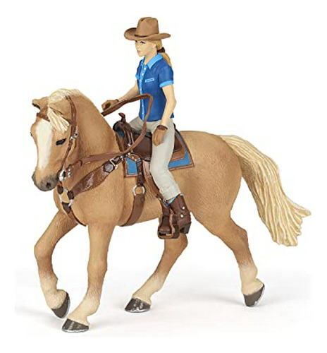 Figuras De Animales - Papo Wild West Horse And Cowgirl