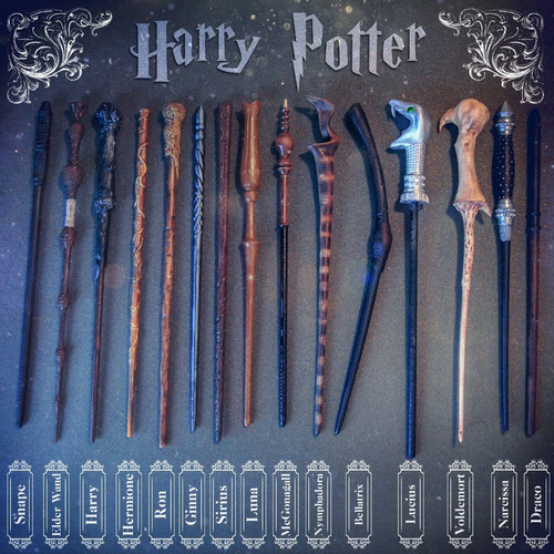 Imagen 1 de 10 de Varitas De Harry Potter Todos Personajes Tamaño Y Peso Real