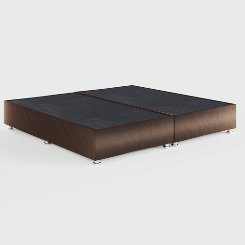 Base Cama Box De Madera Con Tapiz King Size Super Precio Color Terciopelo Café