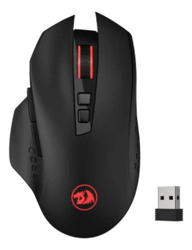 Mouse para jogos sem fio Redragon M656 Gainer, 4000 Dpi e 2,4 GHz, cor preta
