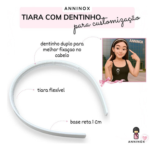 240 Tiaras Plástica Com Dentinho 10mm Branca - Atacado!