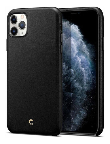 Funda De Cuero Premium Para iPhone 11 Pro, Negra Cyrill