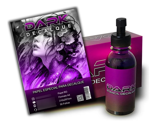 Tinta Dark 160ml Impressora Epson Decalque + 50 Papel Dark