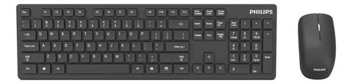 Open Box - Kit Teclado Y Mouse Philips Spt6602b Inalámbrico Color del teclado Negro