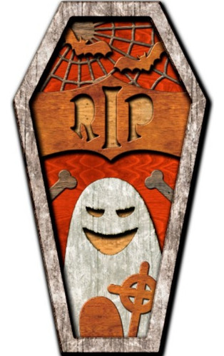 Vector Corte Láser Día De Muertos Y Halloween Ataúdes V1
