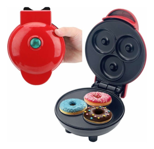 Mini Máquina Para Hacer Donas De 3 Moldes Portátil Y Rápida