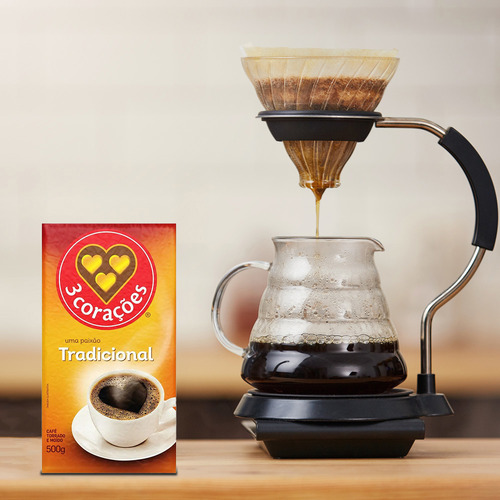 Café 3 Corações Tradicional A Vácuo Kit 5 Pacotes De 500g