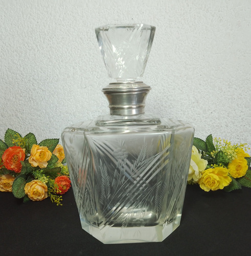 Botellon Whisky Cristal Plata 925 - 800 Cm3 Transparente (Usado)
