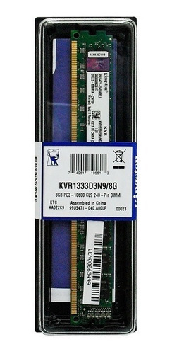 Memoria Ram Kingston Kvr1333d3n9/8g 8gb Ddr3 1333mhz Cl9