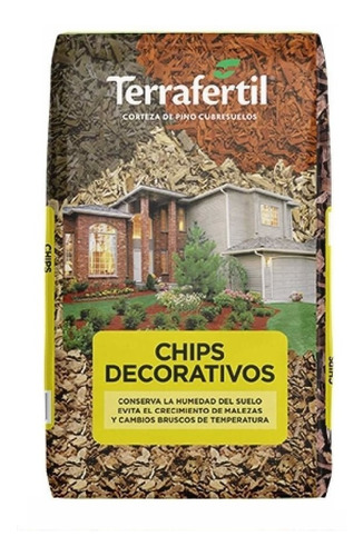 Chips De Corteza Cascara Pino Decorativo 50lts Terrafertil