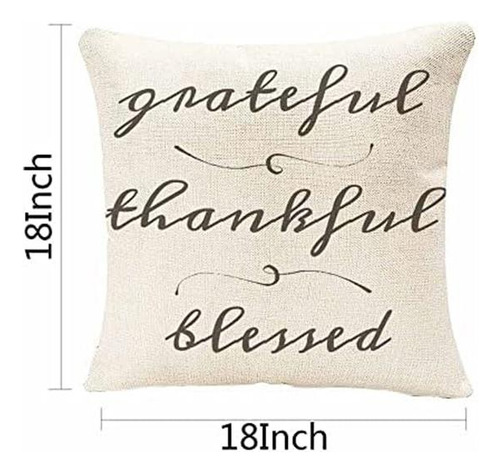 Ibiliu Fundas De Almohada Agradecido Agradecido Bendito Rúst