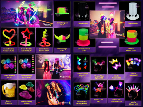 50 Pulsera Neon Quimica Fluo Cotillon Luminoso Combo Carioca