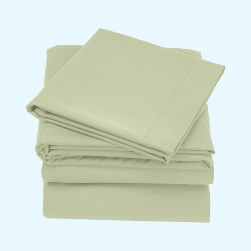 Juego Sábanas Suavitec Plus Poliéster King Size Concord Color Pistache Diseño De La Tela Liso