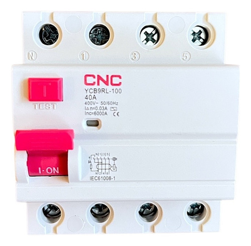 Interruptor Diferencial 4p 40a 30ma 6ka Sec Trifasico Cnc