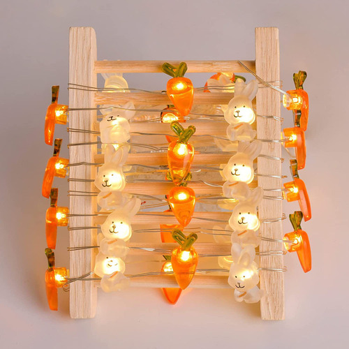 Luces Led Con Forma De Conejo De Pascua, 30 Luces, Batería D