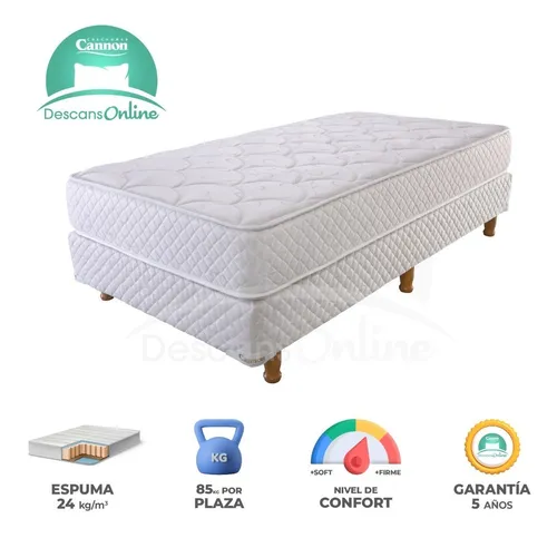 Sommier 1 Plazas Cannon Espuma Princess 23cm 100x190x23cm sommier-1-plazas-cannon-espuma-princess-23cm-100x190x23cm
