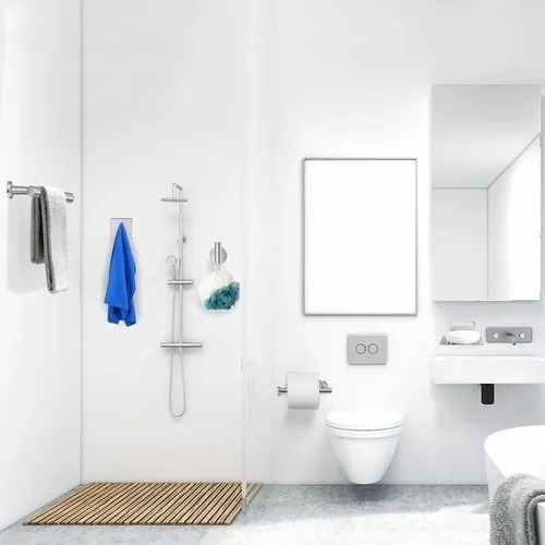 Imagen 2 de 10 de Juego De Accesorios De Baño Plata Mate, 7 Piezas