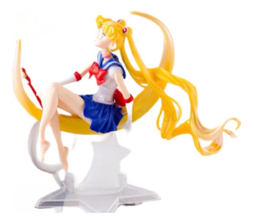 Sailor Moon  Luna Con Base Anime Pvc Decoración 