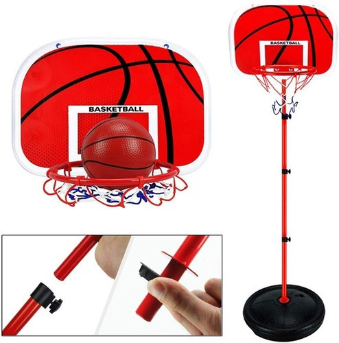 Soporte Baloncesto Altura Ajustable Niños + Balón + Inflador