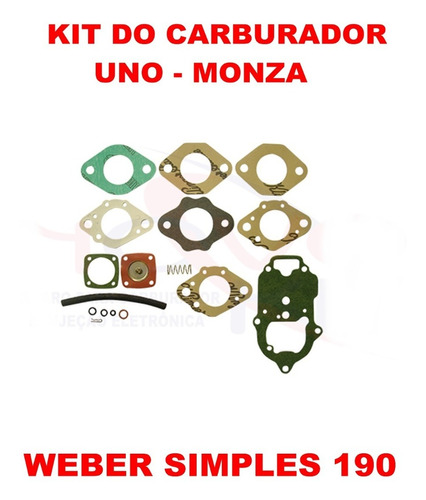 Kit Carburador Uno/premio/elba/fiat 147  Weber Simples 190