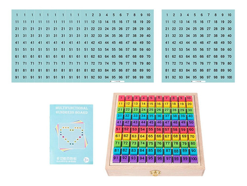 Matemáticas Montessori Contando Cien Tablero Madera Cien