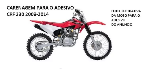 Kit adesivo moto cross trilha honda crf 230 2015 0,20mm 120 em Brasil
