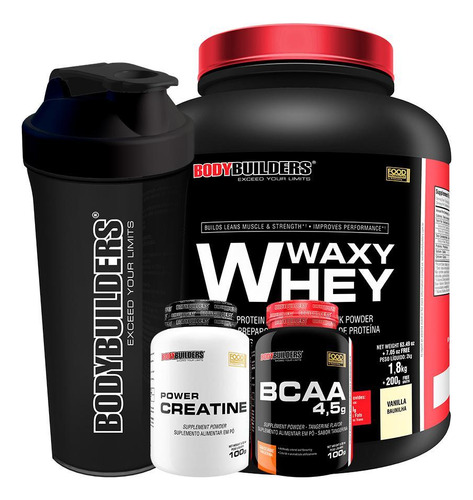 Kit Waxy Whey 2kg+ Bcaa 4,5 100g+ Power Creatina 100g