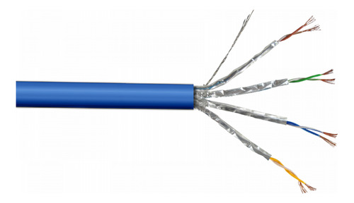 Linkmade 4un 0,3mt Cat6a U/ftp Azul Lszh Cable Patch Iny Mul