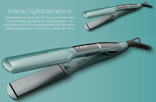 Plancha Alisadora Gama X wide Digital Kerashine 4d Ozone Ion Color