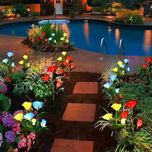 Luces Solares De Flores Al Aire Libre Para Decoración De Jar