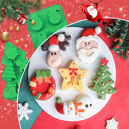 3 Moldes De Silicona Navideños De Lebery, Árbol De Navidad,