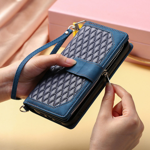 M Funda De Piel Ranurada Con Cierre Y Cierre For Tarjetas Y T