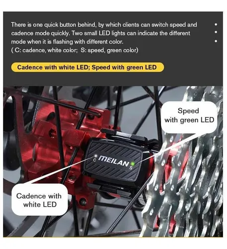 Sensor De Cadencia O Velocidad Meilan C1 Ant+ Zwift Bkool