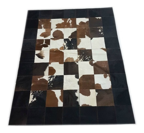 Imagen 2 de 6 de Alfombra Cuero Patchwork 1.4 X 1.8m Marron