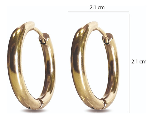 Aretes Arracadas Doradas Acero Inoxidable Joyeria Mujer