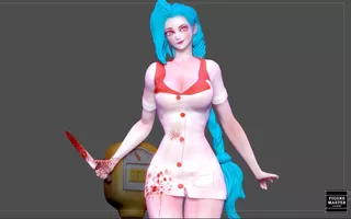 Jinx Sexy Nurse Costume League Of Legends Pre- Arte Plastico