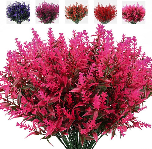 8 Flores Artificiales P/decorar Resistentes Uv- Rosa