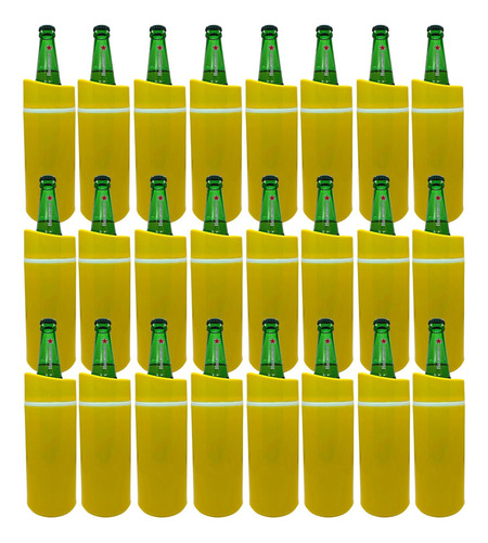 Kit Porta Garrafa Térmico Cerveja 600ml Camisinha - 48 Uni Cor Amarelo