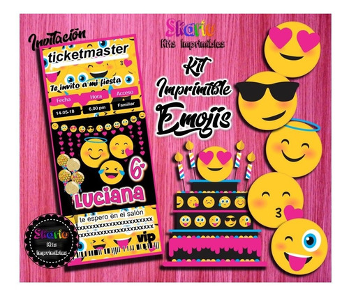 Kit Imprimible Emojis Candy Bar Envio Pdf Emoticones