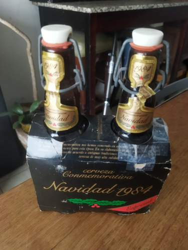 Par Botellas Cerveza Antigua Conmemorativa Navidad 1894 (Usado)